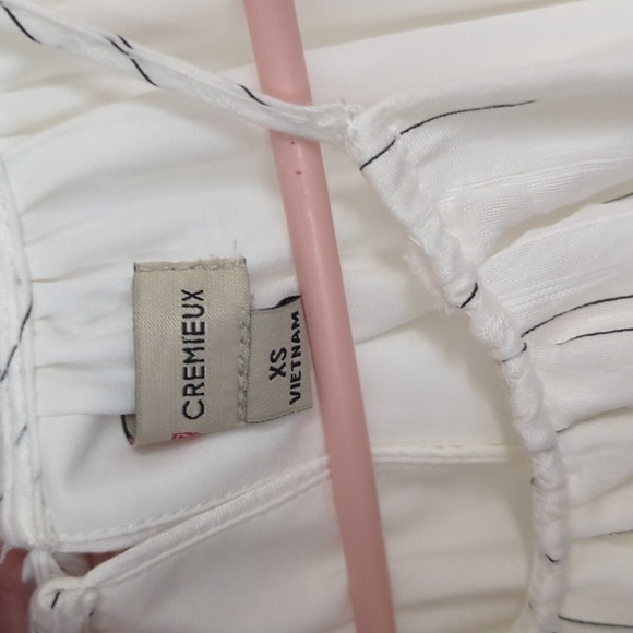 Cremieux Sophie Dress Botanic Bouquet White Black Stripe Size Extra Small NWT - Picture 3 of 8